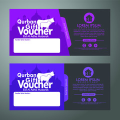 Eid al Adha voucher template with islamic ornament 