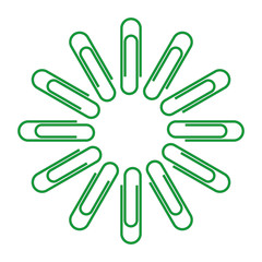 Paper clips isolated on white background,Top view,flat lay,Paperclip icon