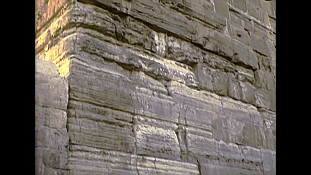 Wall of Al-Aqsa Mosque on the Temple Mount or Majid mount, Haram esh-Sharif in Islam. Historic Old City of Jerusalem panorama in the 1970s in Israel.