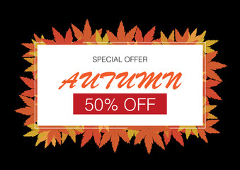 Special offer fall autumn concept. Illustration and EPS10 Vector. Use for banner, website, template, flyer and other design