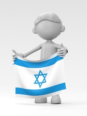 国旗を掲げるイスラエルのスポーツ選手