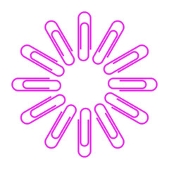 Paper clips isolated on white background,Top view,flat lay,Paperclip icon