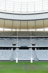 Fototapeta na wymiar Rugby goal post in a stadium