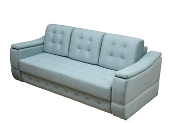Modern blue Sofa isolated white background
