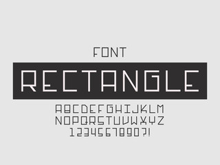 Rectangle font. Vector alphabet 