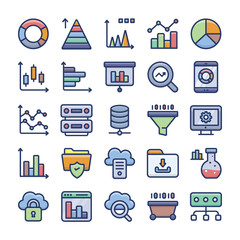 Data Analytics and Charts Flat Icons Pack 