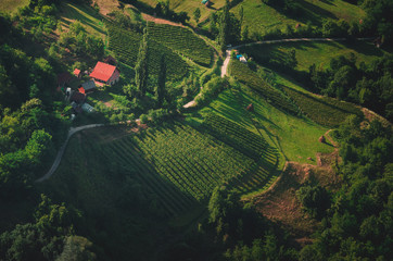 Aerial view of a mountain village