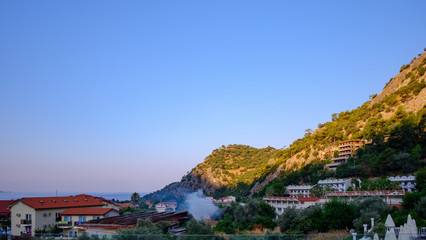 Oludeniz, Turkey. View of the mountains, sea and sky at sunrise