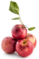 Bunch of raw organic domestic Serbian jonathan apples, isolated on white background