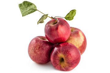 Bunch of raw organic domestic Serbian jonathan apples, isolated on white background