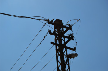 electric pole and wires