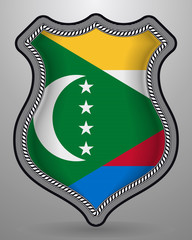 Flag of Comoros. Vector Badge and Icon. Horizontal Orientation Version
