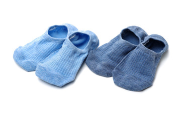 Invisible lady shoe socks in different colors isolated on white background