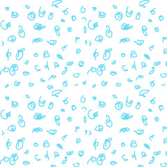 digital graphic seamless pattern blue doodle abstraction background