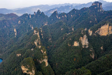 Fototapeta na wymiar Spectacular mountainous view under cloudy weather in China