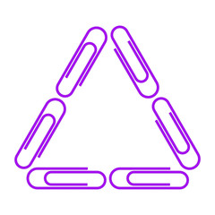 Paper clips isolated on white background,Top view,flat lay,Paperclip icon