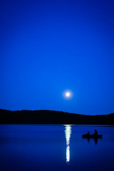 fantastic night landscape with moon over  lake