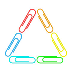 Paper clips isolated on white background,Top view,flat lay,Paperclip icon