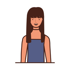 young woman on white background