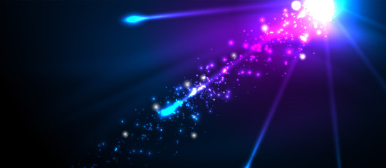 Fireworks dark night background for celebration design. Blue abstract background. Birthday party. Festive art background. Space background. Night party. Christmas eve.