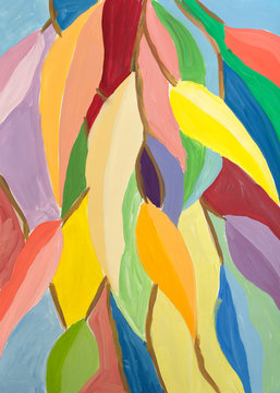 Abstract colorful floral watercolor illustration