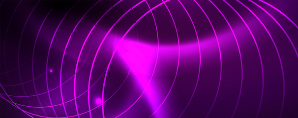 Shiny glowing design background, neon style lines, technology concept, vector