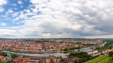 view of the city of würzburg from the observation deck of the castle on the mountain