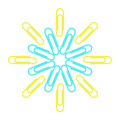 Paper clips isolated on white background,Top view,flat lay,Paperclip icon