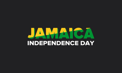 Jamaica Independence Day. Independence of Jamaica. Holiday, celebrated annual in August 6. Jamaica flag. Patriotic element. Poster, greeting card, banner and background. Vector illustration