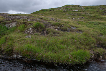 Fototapeta na wymiar Connemara Ireland heather and peat fields