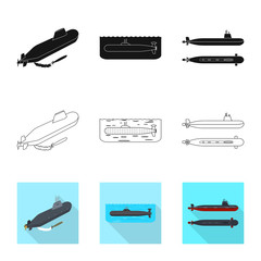 Vector design of war and ship sign. Collection of war and fleet vector icon for stock.