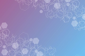 Geometric abstract background with connected line and dots. Structure molecule and communication. Big Data Visualization. Medical, technology, science background. Vector illustration.