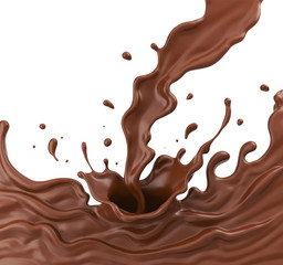 Chocolate Milk ripple splash background, 3d rendering.