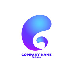 Illustration of water, initial of G alphabet for some company logo