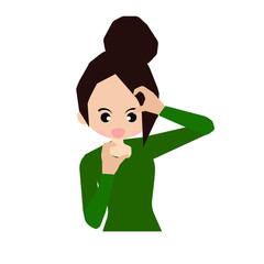 格闘技の構えの女性