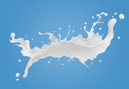 milk or Yogurt splash, 3d illustration.