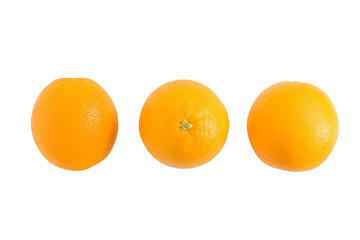 Orange is a fruit that has high vitamin C, oranges on a white background.