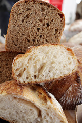 Fresh baked bread. Crispy loaf of bread. Delicious freshly baked bread. 