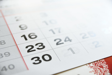 Thumbtack in calendar concept for important date or busy day, appointment and meeting reminder. Pushpin with busy day overworked schedule.