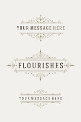 Vintage vector ornaments decorations design elements flourishes calligraphic ornate dividers combinations