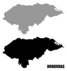 Honduras silhouette maps isolated on white background