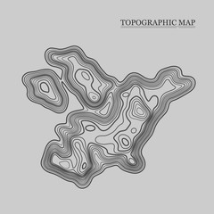 Topographic map. Vector illustration. Contour map background