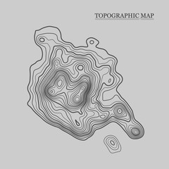 Topographic map. Vector illustration. Contour map background