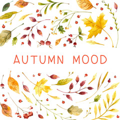 Autumn mood watercolor  social media banner template