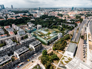 Fototapeta na wymiar aerial view Warsaw Poland