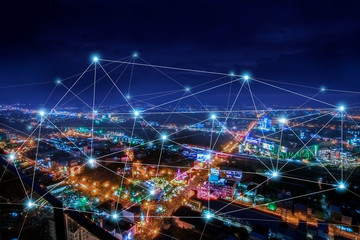 Fototapeta na wymiar smart city and communication network