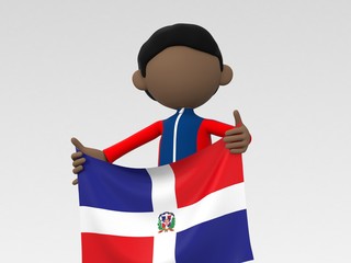 国旗を掲げるドミニカのスポーツ選手
