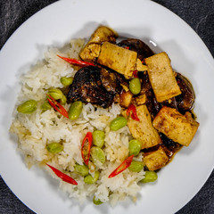 Healthy Sticky Teriyaki Tofu With Rice