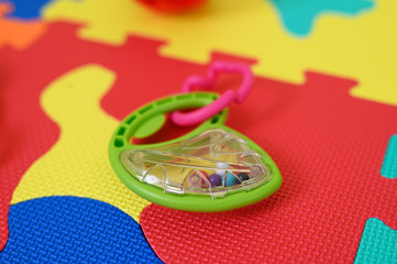 Plastic gravel toy with balls.