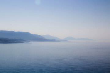 Picturesque summer view to Adriatic sea coast  Gjipe beach, Albania
